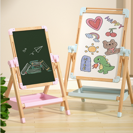 育儿宝 小黑板家用儿童磁性涂鸦双面画画板写字板支架式幼儿宝宝无尘画板图片
