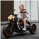 豪威 新款儿童电动摩托车3-11岁男女孩可坐三轮可充大号哈雷电摩托童车