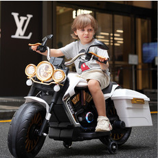 豪威 新款儿童电动摩托车男女孩两轮充电可坐炫酷灯光玩具童车摩托车
