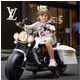 豪威 新款儿童电动摩托车男女孩两轮充电可坐炫酷灯光玩具童车摩托车