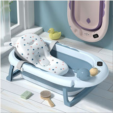 豪威 新生婴儿洗澡盆浴盆宝宝可折叠幼儿坐躺小孩家用新生儿童用品