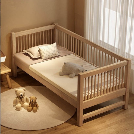 豪威 拼接床实木儿童床带护栏小床宝宝加宽床延边大床小孩床图片