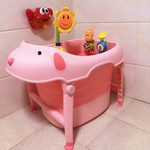 豪威 塑料可折叠浴桶大号浴缸婴儿洗澡盆家用宝宝泡澡桶