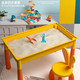 育儿宝 大颗粒儿童玩具拼装多功能超大77*45黄色积木桌