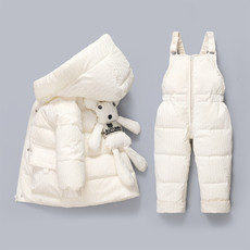 乡情浓 羽绒服女童套装两件套1-3岁婴幼儿免洗冬装