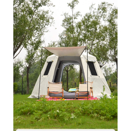 曼巴足迹 户外六角帐篷3-4人 家庭2人帐篷野外野营露营全自动旅游防雨图片