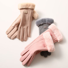 保暖手套女士N702冬季德绒加绒加厚韩版秋天户外骑车触屏骑行手套