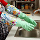 欧润哲 厨房家用长款洗碗手套家居洗衣加绒加厚耐用家务 加绒手套
