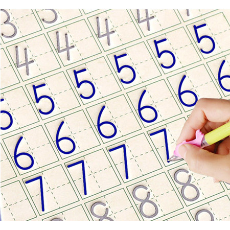 3-8岁儿童练字帖凹槽数字描红本幼儿园写字学前班启蒙全套初学者