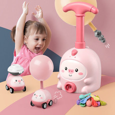 小猪飞天空气动力车抖音同款网红气球发射台滑行车儿童玩具男女孩