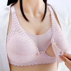 哺乳文胸聚拢防下垂母乳期孕妇胸罩产后喂奶内衣前开扣无钢圈薄款