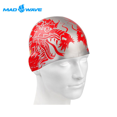 迈俄威madwave硅胶泳帽 中国印花防水泳帽M0553 09 0 01W