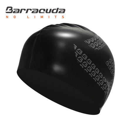 美国巴洛酷达Barracuda 成人款黑色防水泳帽印大B