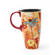 爱屋格林  大容量手绘陶瓷马克杯 陶瓷带盖简约咖啡创意 带盖杯子  500ML 3LTM