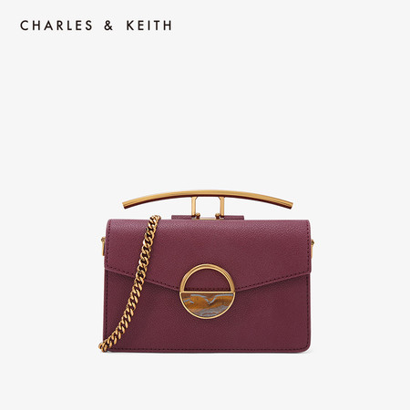 CHARLES & KEITH 小CK包 双面半圆彩石扣饰女士单肩斜挎包CK2-20780992-1