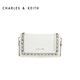 CHARLES & KEITH 小ck白色金属链条饰翻盖斜背包CK2-71200006-3