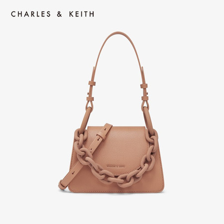 CHARLES & KEITH 粗链条饰女士翻盖手提单肩包 CK2-50270420