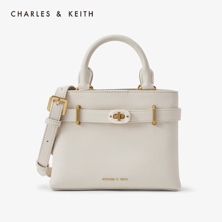 CHARLES & KEITH 女士凯莉包十字贝锁扣装饰手提单肩包 CK2-30781195