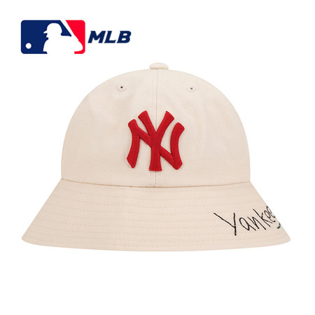 MLB 美职棒棒球 渔夫帽米白色红标NY（带花）57   32CPHF911-50I