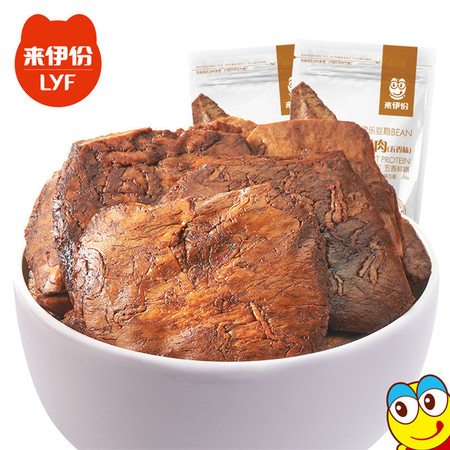 来伊份豆干零食休闲食品 蛋白素肉五香味168g 素肉蛋干休闲零食小吃图片