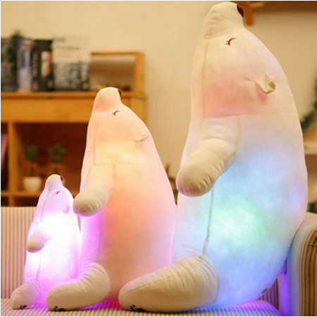 发光北极熊公仔儿童玩偶抱抱熊抱枕毛绒玩具送女生日礼物（45cm）