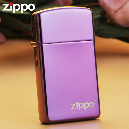 zippo之宝 防风打火机 28124ZL 纤巧紫冰商标美国原装进口 专柜正品