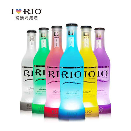 RIO 锐澳预调鸡尾酒套装洋酒3.8度经典系列275ml*6发光瓶整箱正品