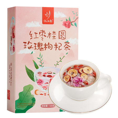 忆江南 红枣桂圆玫瑰枸杞茶 盒装320g   6923790712547