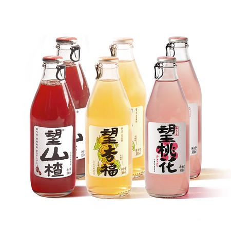 望山楂 气泡水果汁 0脂肪 300ml*6瓶（山楂*2、白桃*2、杏子*2）