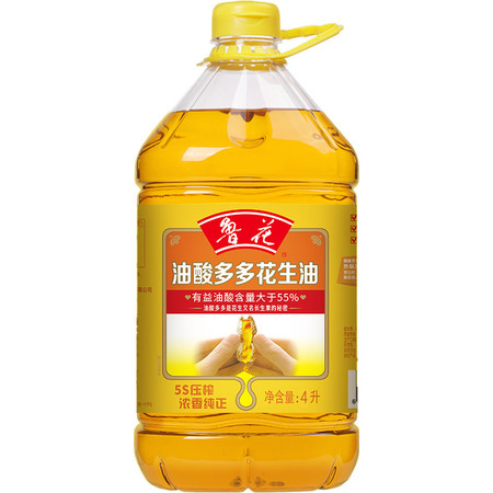 鲁花 浓香花生油 油酸多多 5S压榨 4L*1桶图片