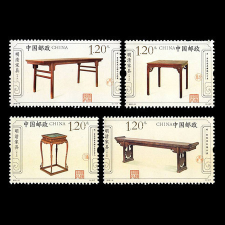 F.X邮缘邮社  2012-12明清家具承具特种编年邮票桌椅架子图片
