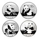 F.X邮缘邮社  2014，2015，2016，2017年1盎司30克熊猫银币套装4枚银猫裸币