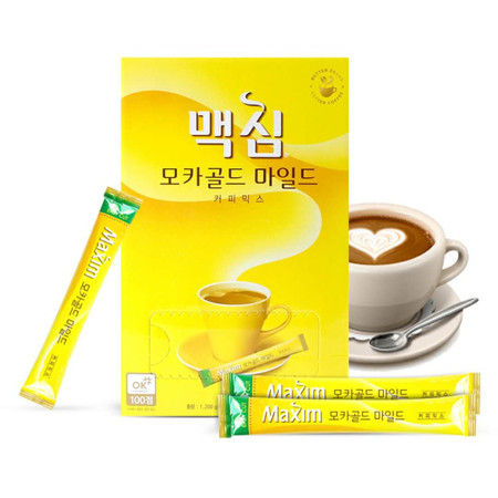 MAXIM/韩国原装进口maxim麦馨摩卡咖啡粉 速溶三合一咖啡100条礼盒装图片