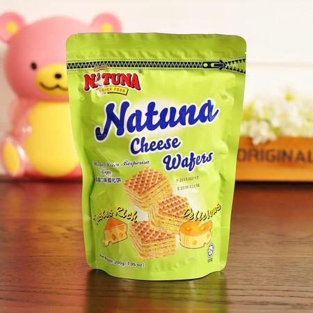 马来西亚进口 呐嘟娜 NATUNA威化夹心饼干 乳酪味200g
