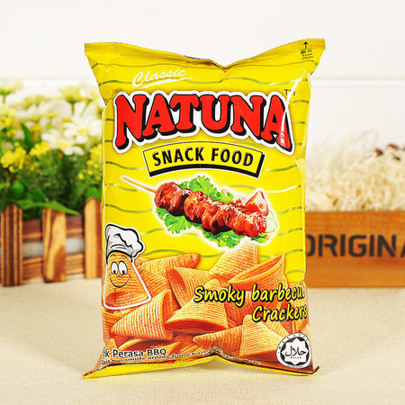 马来西亚进口休闲膨化零食 NATUNA呐嘟娜烧烤味香薯卷60g