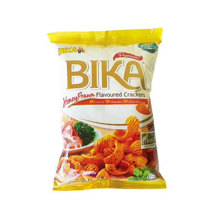 马来西亚进口零食 休闲食品BIKA蜜糖虾味酥70g