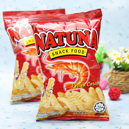 马来西亚进口休闲膨化零食 NATUNA呐嘟娜香脆虾条60g