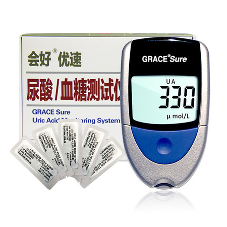 会好（GRACE）优速型尿酸痛风仪血糖尿酸家用双功能台湾进口5片尿酸试纸