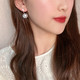 KSY S925银针甜美贝贝珠耳钉韩国气质镶钻耳环法式复古优雅短款耳饰