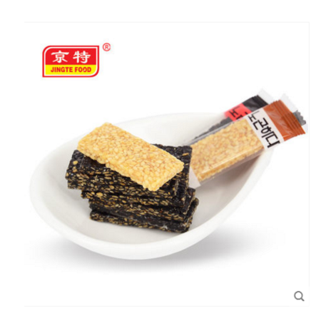 京特 韩式黑白芝麻片糖果零食结婚喜糖休闲食品500g