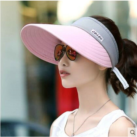 帽子 女夏天休闲百搭出游防紫外线韩版可折叠防晒太阳帽遮阳帽子图片