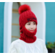 帽子女冬季加绒加厚保暖冬季骑车防寒护耳针织毛线帽秋冬天一体帽子