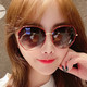 大框墨镜女韩版网红同款 开车专用太阳镜女士圆脸