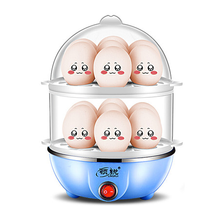 领锐/LINGRUI 双层蒸蛋煮蛋器XB-EC06家用不锈钢煮蛋机迷你自动断电煮鸡蛋锅图片
