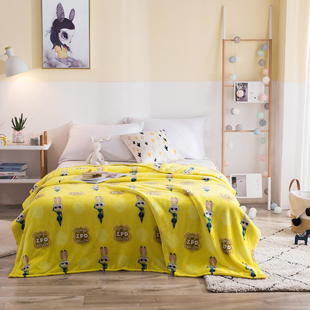 迪士尼/DISNEY 疯狂动物城雪绒毯 冬季毛毯 被子单人宿舍学生毯子双人床睡毯 150x200cm