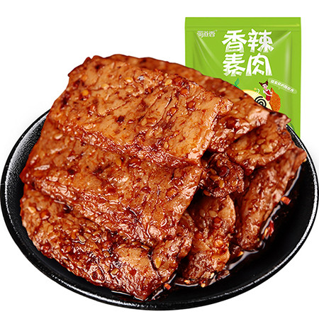 蜀道香 香辣素肉200g 零食豆干蛋白肉手撕素肉辣条 大面筋大刀肉儿时风味图片