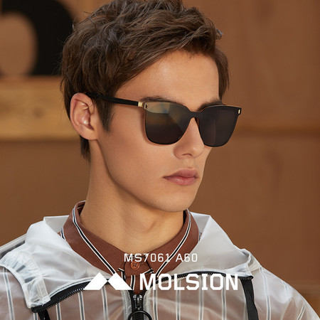 陌森2019年新款方形太阳镜男一片式时尚潮流司机大框墨镜MS7061图片