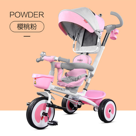 永久 儿童三轮车可折叠1-3岁男女小孩脚踏车免充气宝宝婴儿推车SJ-402E新品图片