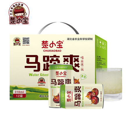 【湖北孝昌扶贫】楚小宝马蹄爽310ml*12罐 荸荠汁饮料罐装有果肉颗粒