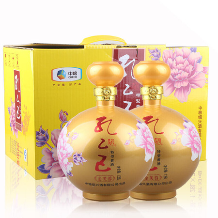 塔原  孔乙己 绍兴黄酒金芙蓉半干型特型黄酒花雕酒 1.28L*2支 整箱图片